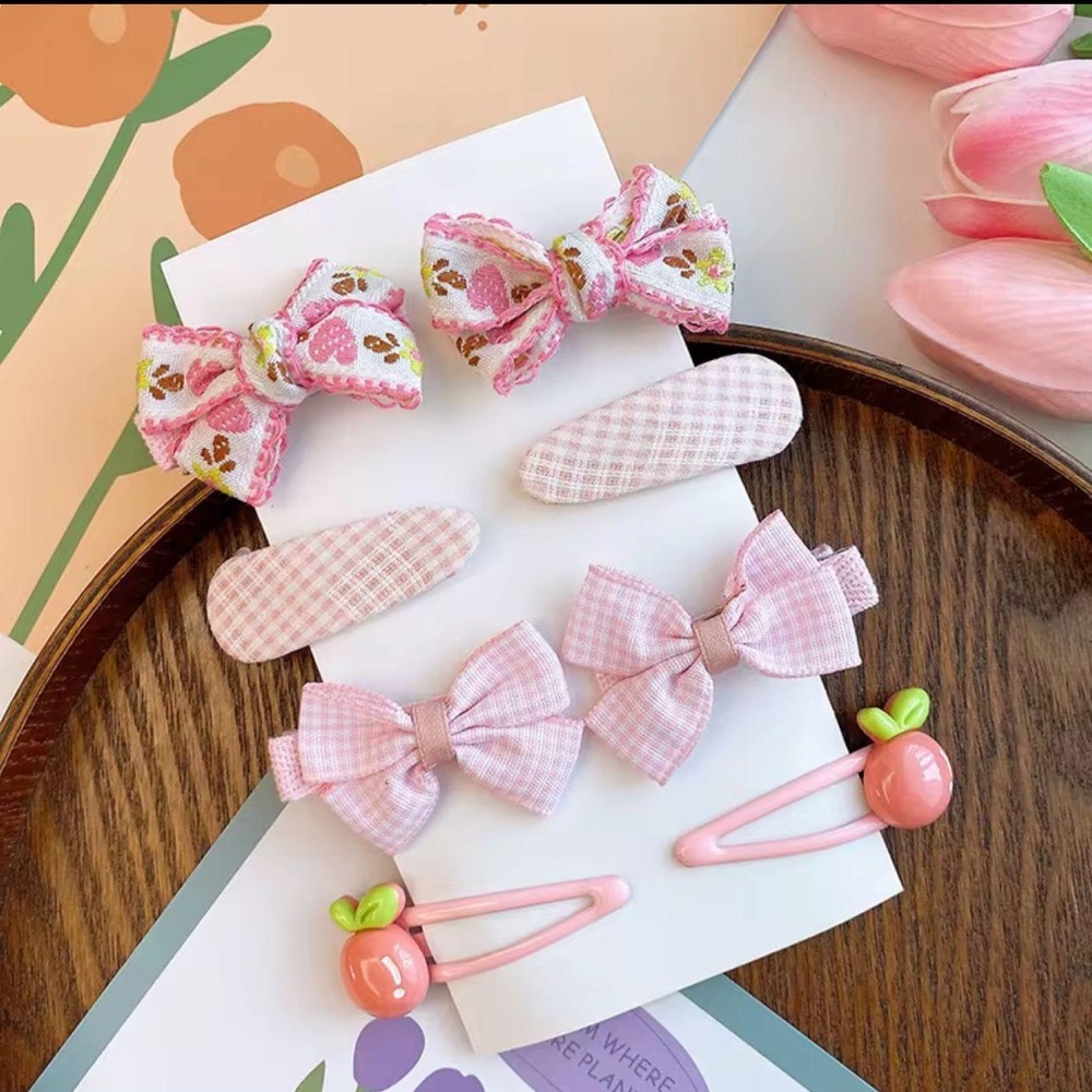 Cute Pink Hair Accessories Set